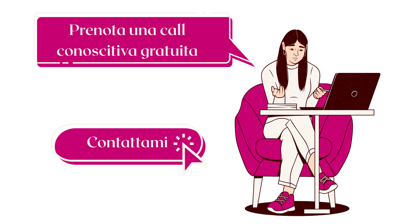 grafica donna seduta lavora al computer